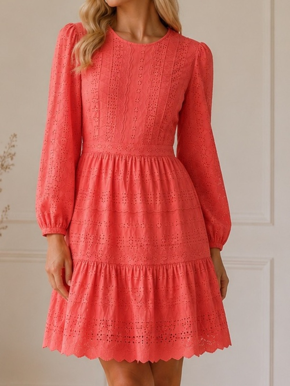 J. Crew Eyelet Prairie Cottagecore Twee Feminine Flutter Dress, Size 6